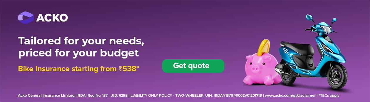 Acko Bike Insurance - Starting ₹538/year
